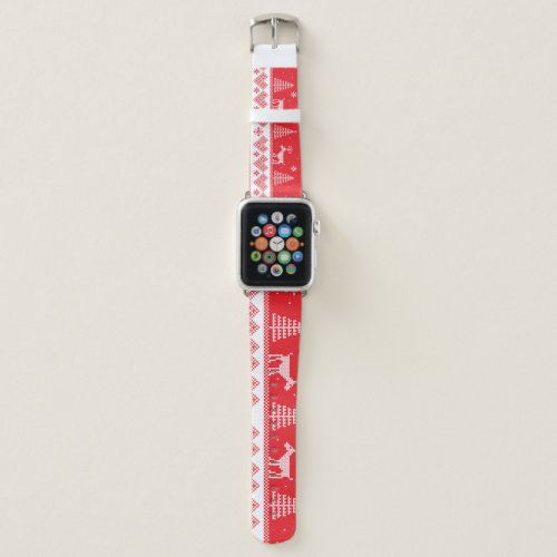 Winter Wonderland Vintage Seamless Design Apple Watch Band