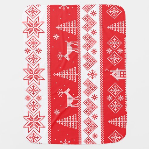 Winter Wonderland Vintage Seamless Design Baby Blanket