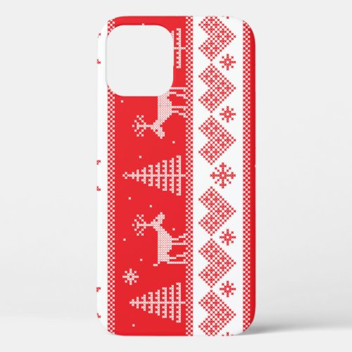 Winter Wonderland Vintage Seamless Design iPhone 12 Case
