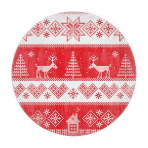 Winter Wonderland: Vintage Seamless Design. Cutting Board