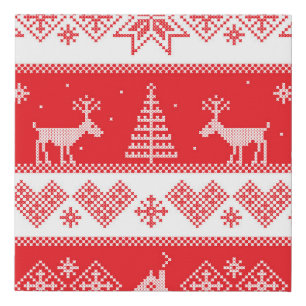 Winter Wonderland: Vintage Seamless Design. Faux Canvas Print