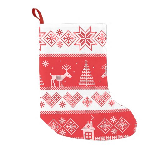 Winter Wonderland Vintage Seamless Design Small Christmas Stocking