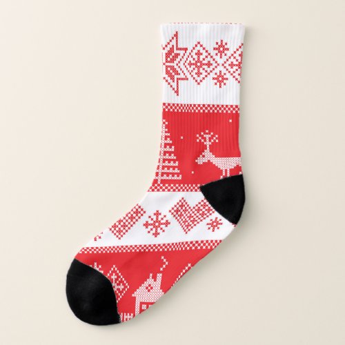 Winter Wonderland Vintage Seamless Design Socks