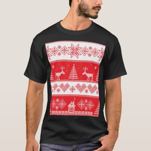 Winter Wonderland Vintage Seamless Design T_Shirt