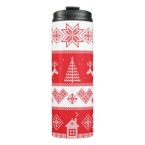 Winter Wonderland Vintage Seamless Design Thermal Tumbler