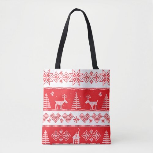 Winter Wonderland Vintage Seamless Design Tote Bag