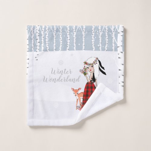 Winter Wonderland wash cloth bath towel