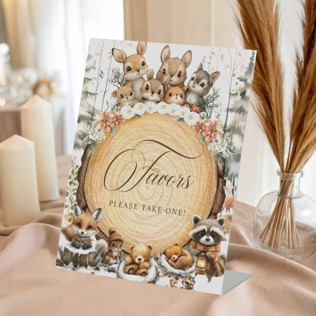 Winter Wonderland Watercolor Animals Favors Sign (Creator Uploaded)