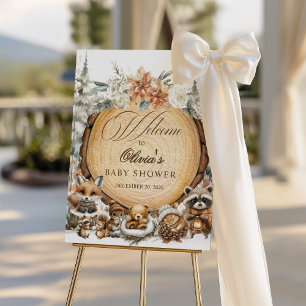 Winter Wonderland Watercolor Animals Welcome Sign