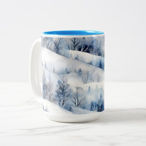 Winter Wonderland Watercolor Artisan Coffee Mug