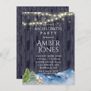 Winter Wonderland Watercolor Bachelorette Party Invitation