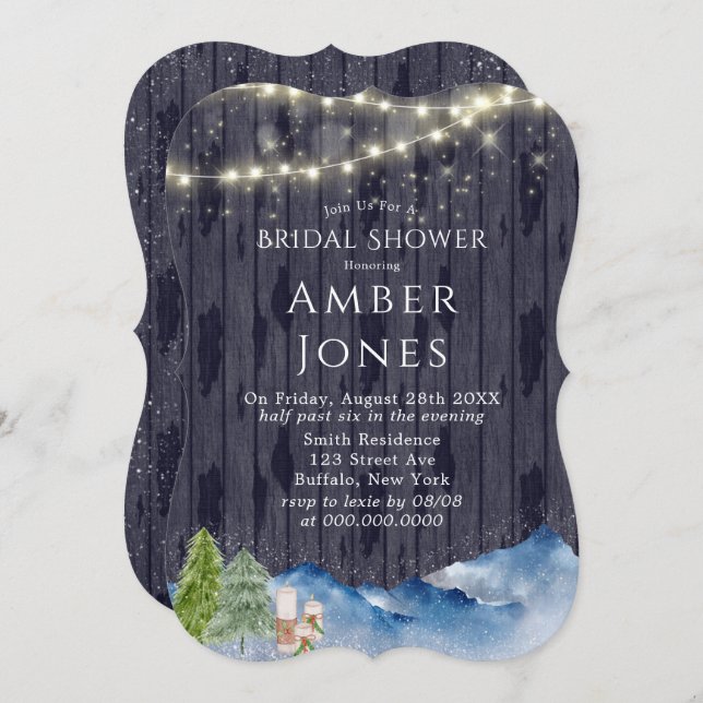 Winter Wonderland | Watercolor Bridal Shower Invit Invitation (Front/Back)