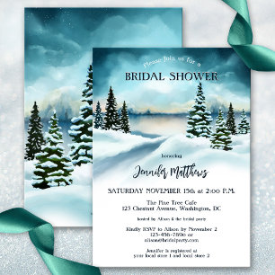 Winter Wonderland Watercolor Bridal Shower Invitation