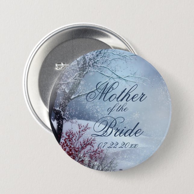 Winter Wonderland Wedding Button (Front & Back)