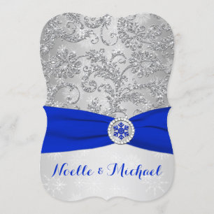 Winter Wonderland Wedding, Crystal Buckle, Blue 2 Invitation