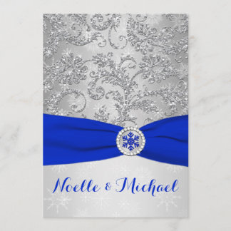 Winter Wonderland Wedding | Crystal Buckle | Blue Invitation
