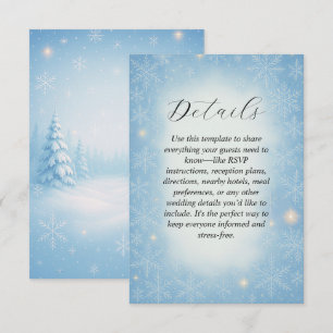 Winter Wonderland Wedding Enclosure Card