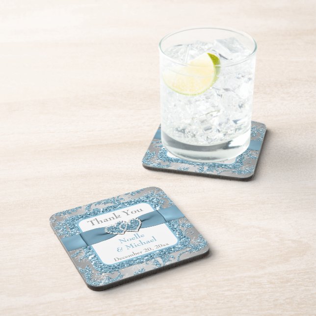 Winter Wonderland Wedding Favor Coaster Set (6) (Right Side)