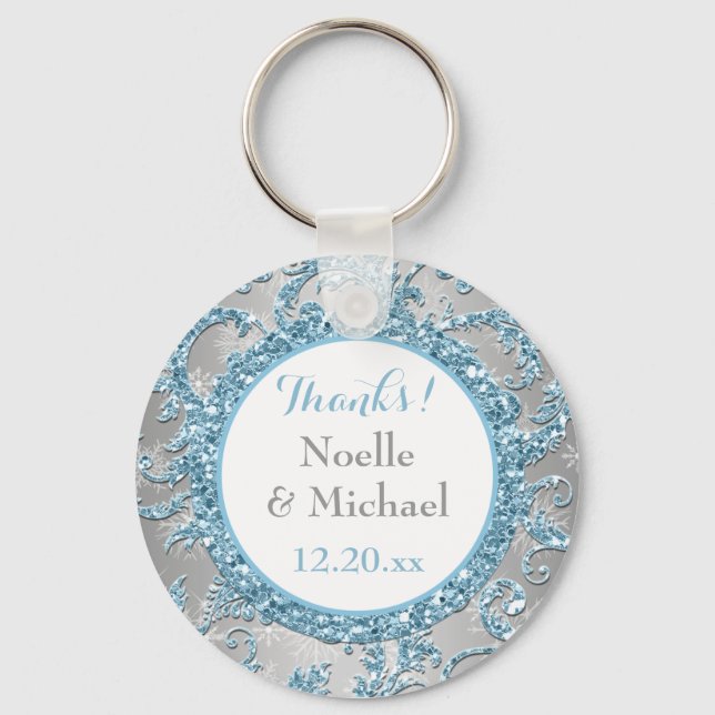 Winter Wonderland Wedding Favor Key Chain 2 (Front)