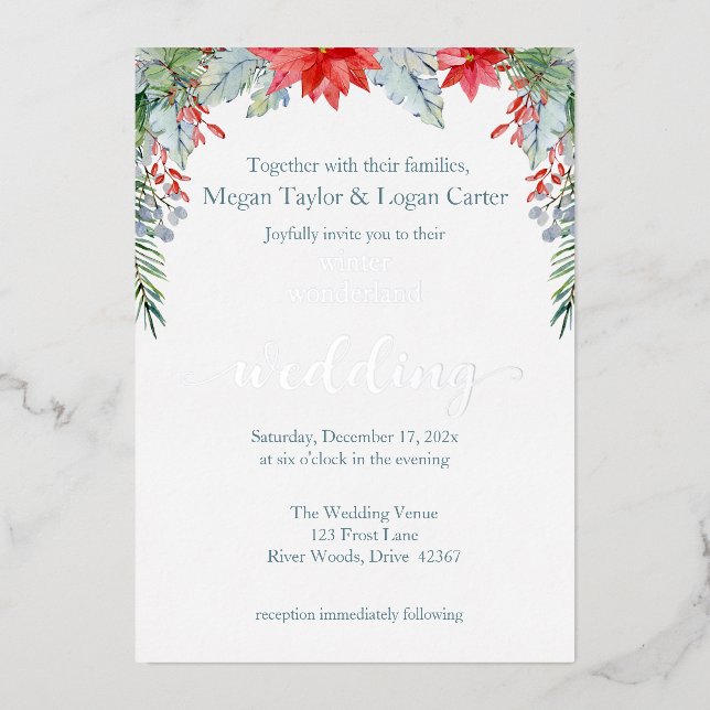 Winter Wonderland Wedding Invitation  Foil Invitat Foil Invitation (Front)