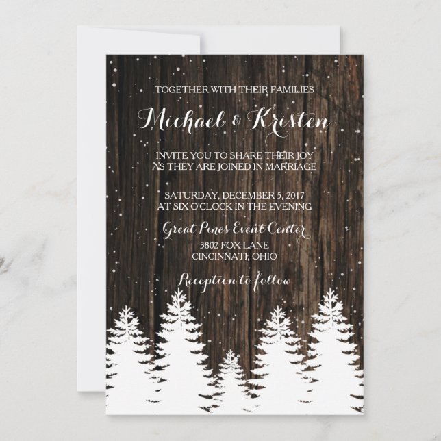 Winter Wonderland Wedding Invitations (Front)