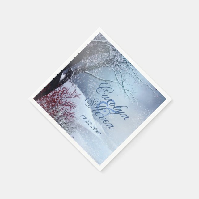 Winter Wonderland Wedding Paper Napkins (Corner)