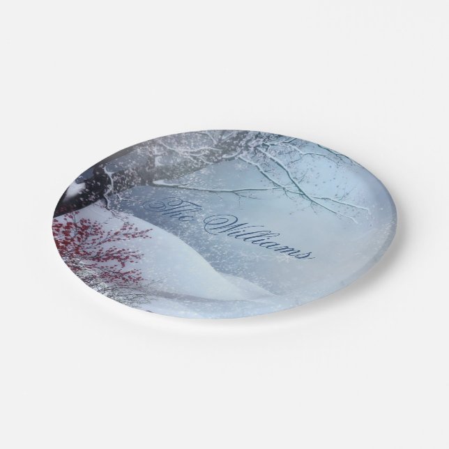 Winter Wonderland Wedding Paper Plates (Angled)