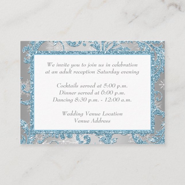 Winter Wonderland Wedding Reception Insert (Front)