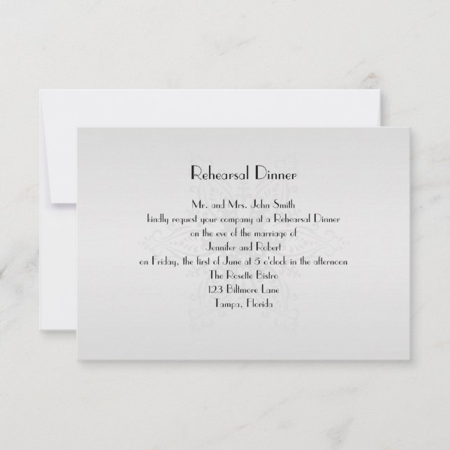 Winter Wonderland Wedding Rehearsal Dinner Invitation (Front)