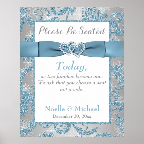 Winter Wonderland Wedding Seating Poster