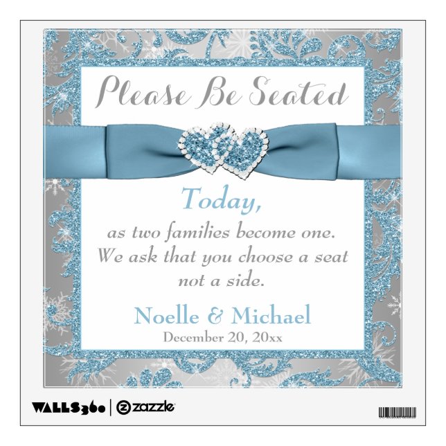 Winter Wonderland Wedding Seating Wall Decal (Front)