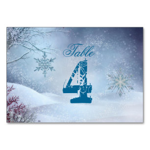 Winter Wonderland Wedding Table Number