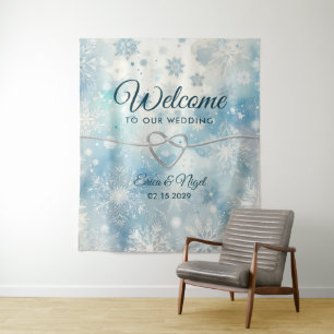 Winter Wonderland Wedding Welcome Backdrop