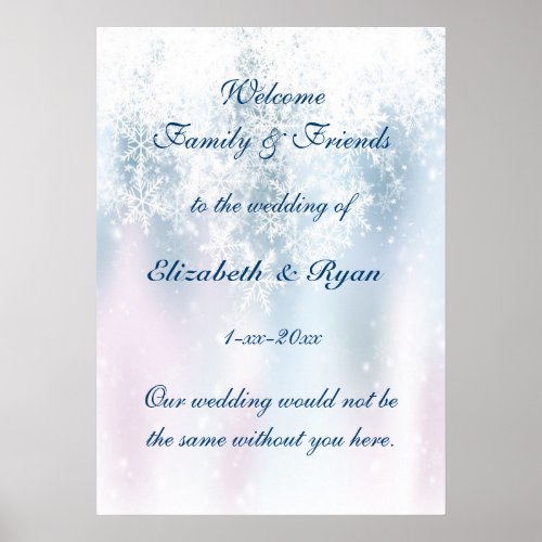 Winter Wonderland Wedding Welcome Poster