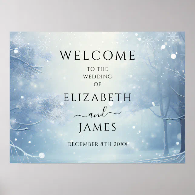 Winter Wonderland Wedding Welcome Sign | Zazzle
