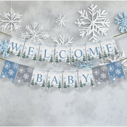 Winter Wonderland Welcome Baby Bunting Flags