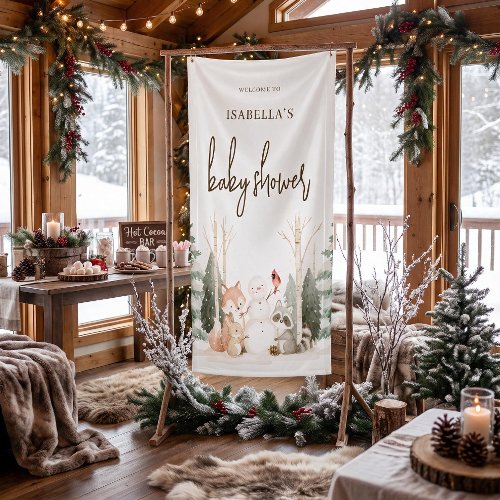 Winter Wonderland Welcome Baby Shower Banner