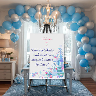 Winter Wonderland Welcome Sign, Snowman Forest Foam Board