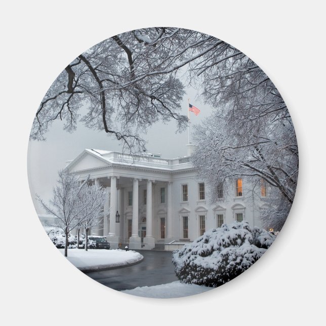 Winter Wonderland White House Magnet (Front)