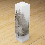 Winter Wonderland Wine Box Custom Landscape Box<br><div class="desc">Winter Wonderland Wine Box Personalized Canadian Landscape Winter Forest Wine Boxes Beautiful Winter Gift Boxes Jewelry Boxes Keepsake Nondenominational Holiday Wine Boxes Customizable Snow Covered Trees Boxes Gifts Mementos for Men, Women, Boys, Girls Click "Customize" to Add More Text Choose Fonts and Custom Colors Personalized Christmas Wine Boxes for Friends...</div>