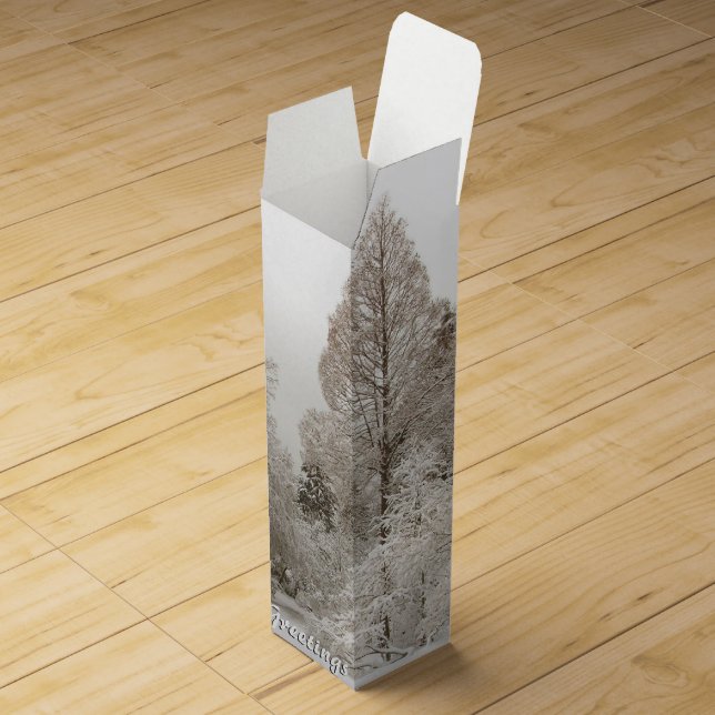 Winter Wonderland Wine Box Custom Landscape Box (Opened)