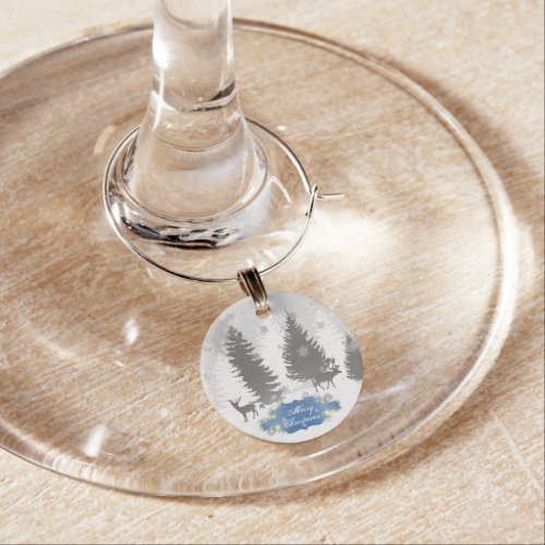 Winter Wonderland Wine Charm _ Blue