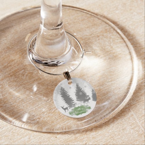 Winter Wonderland Wine Charm _ Green