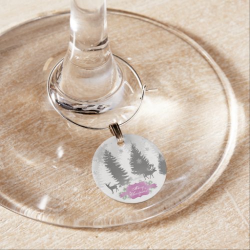 Winter Wonderland Wine Charm _ Magenta