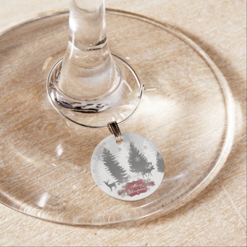 Winter Wonderland Wine Charm _ Red