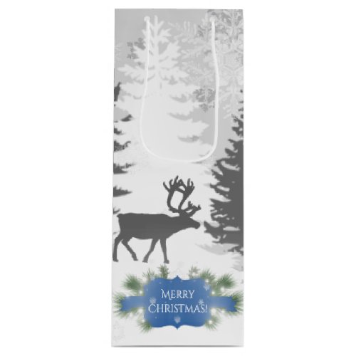 Winter Wonderland Wine Gift Bag _ Blue