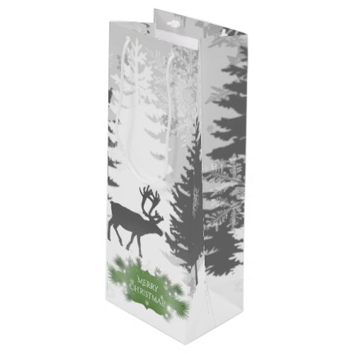 Winter Wonderland Wine Gift Bag _ Green