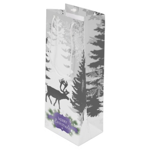 Winter Wonderland Wine Gift Bag _ Purple