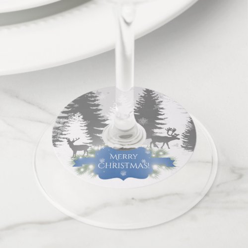 Winter Wonderland Wine Glass Tags _ Blue