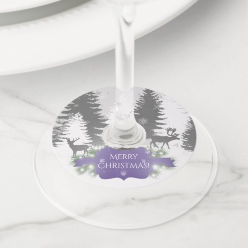 Winter Wonderland Wine Glass Tags _ Purple